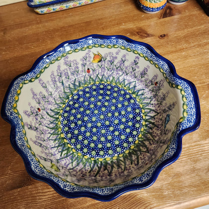 Baker 9"x2" / Round baker Fala w/tab handles/277 Lavender butterfly ladybug