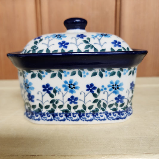 Covered Container   3.25"H x 3.5"W x 4.5"L    2785X ~ Georgia Blue