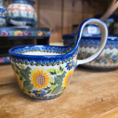 Bowl w/loop handle ~ sunflower 580