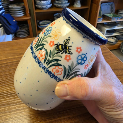 Vase   Milk Bottle Shape   5"H 196-2023X  Honey Bee pf0526