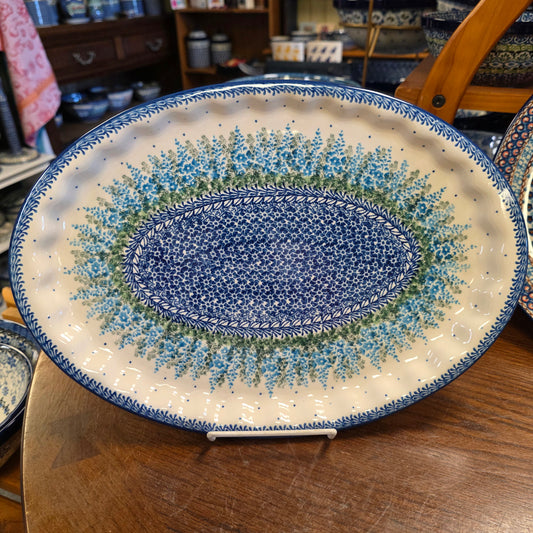 Platter   Oval   10' X 14.5" 614-3279X  Virginia Bluebells pf0526