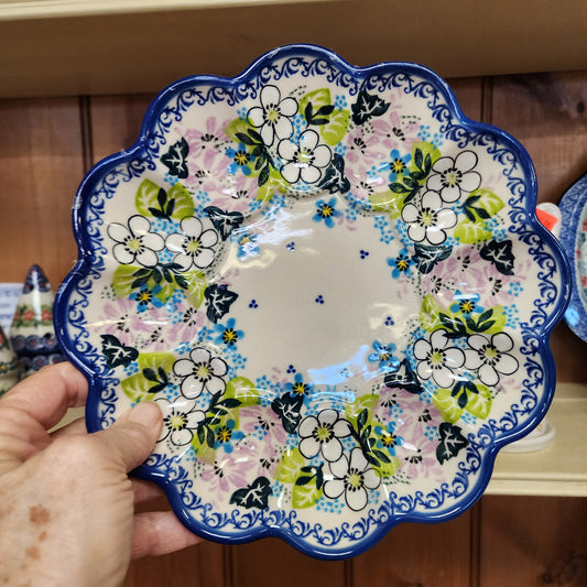 Egg Plate ~ pink ish 9"