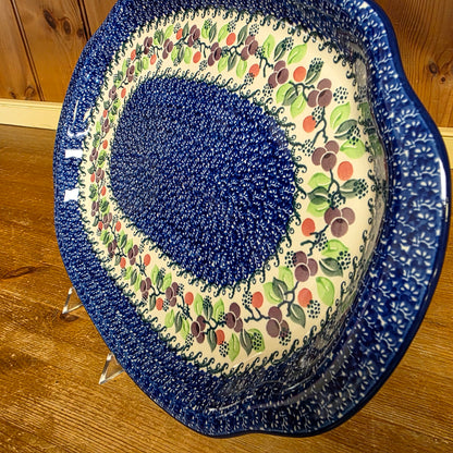 Platter   Oval   11.5" x 15.5"   1418X ~ Burgandy Berry Blue