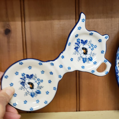 Tea Bag & Cup Holder 764-2222X Snow Poppy  Spoon Rest