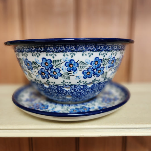 Berry Bowl w/ Saucer ~ 8"W 2272X ~ Parisian Posies