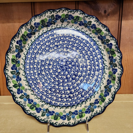 Pie Plate ~ Fluted ~ 10" 1416X ~ Blue Berries