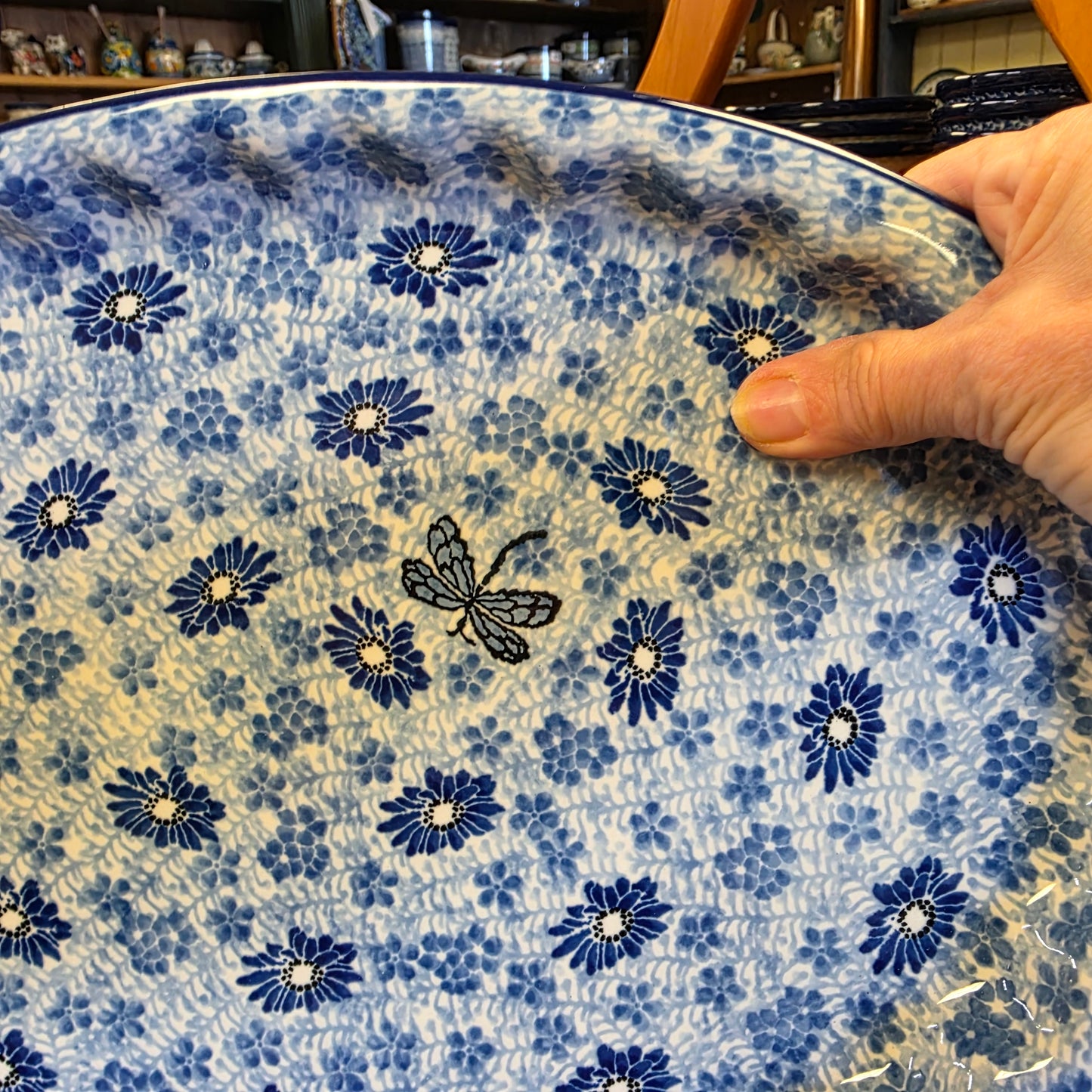 Platter   Oval   10' X 14.5"   2999X ~Blue Dragonfly