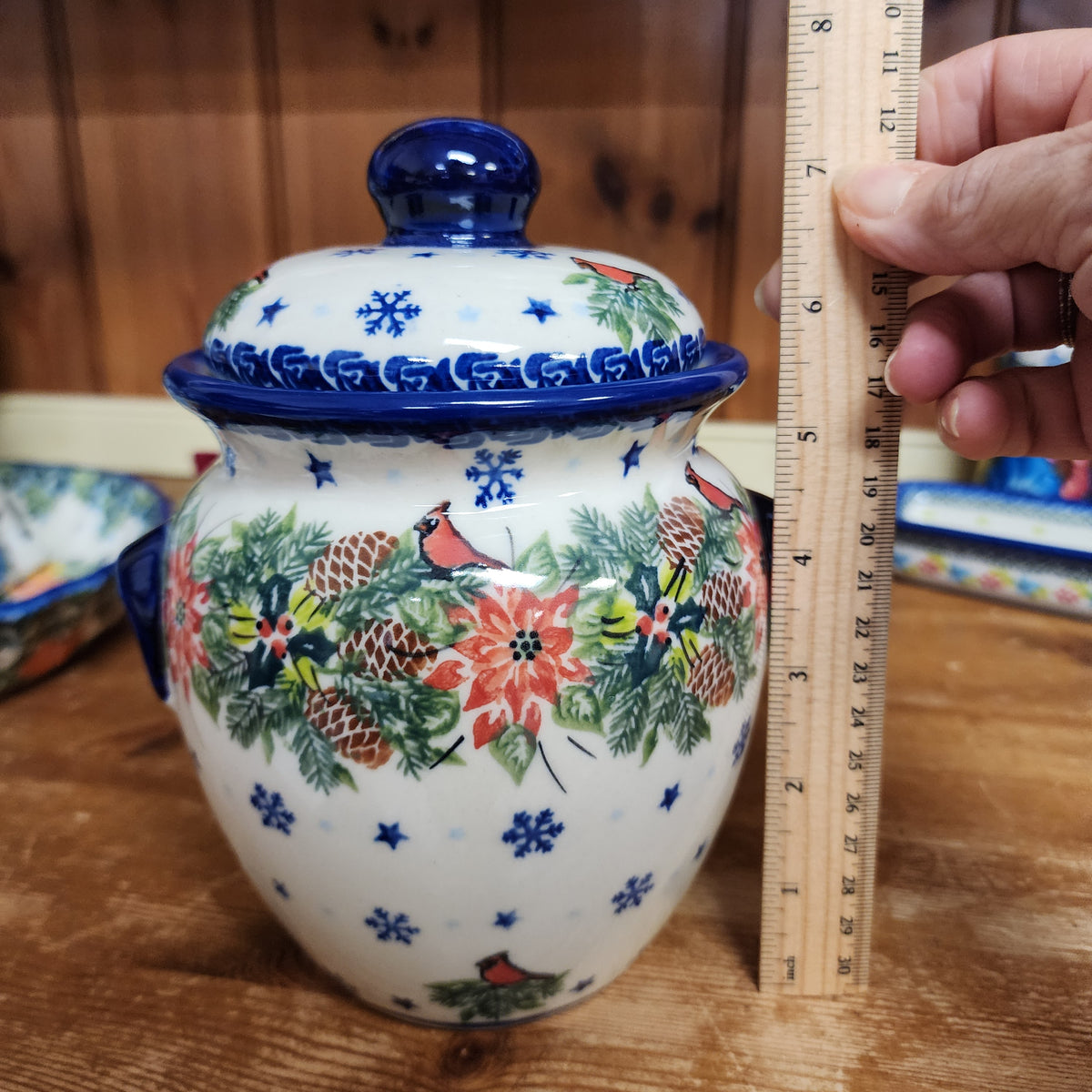 Jar 1 Liter 7" H, poinsettia cardinal 710