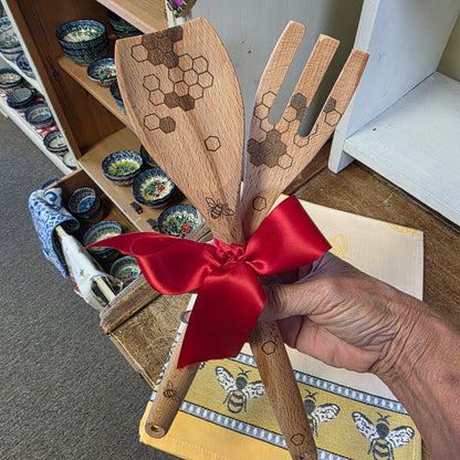 Bundle ~ Bee towel and wooden spoons (Save $10)