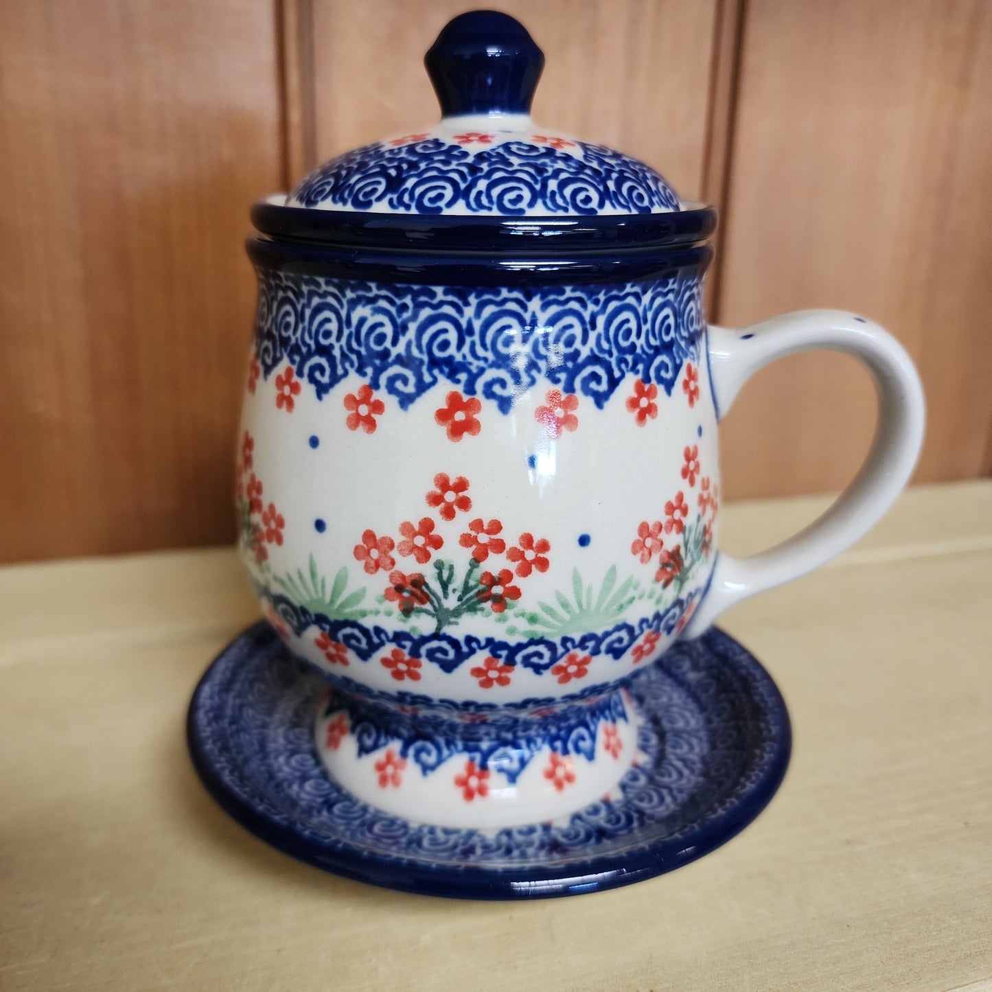 Mug w/Infuser and Saucer ~ 12 oz. 122-3223X pf0425