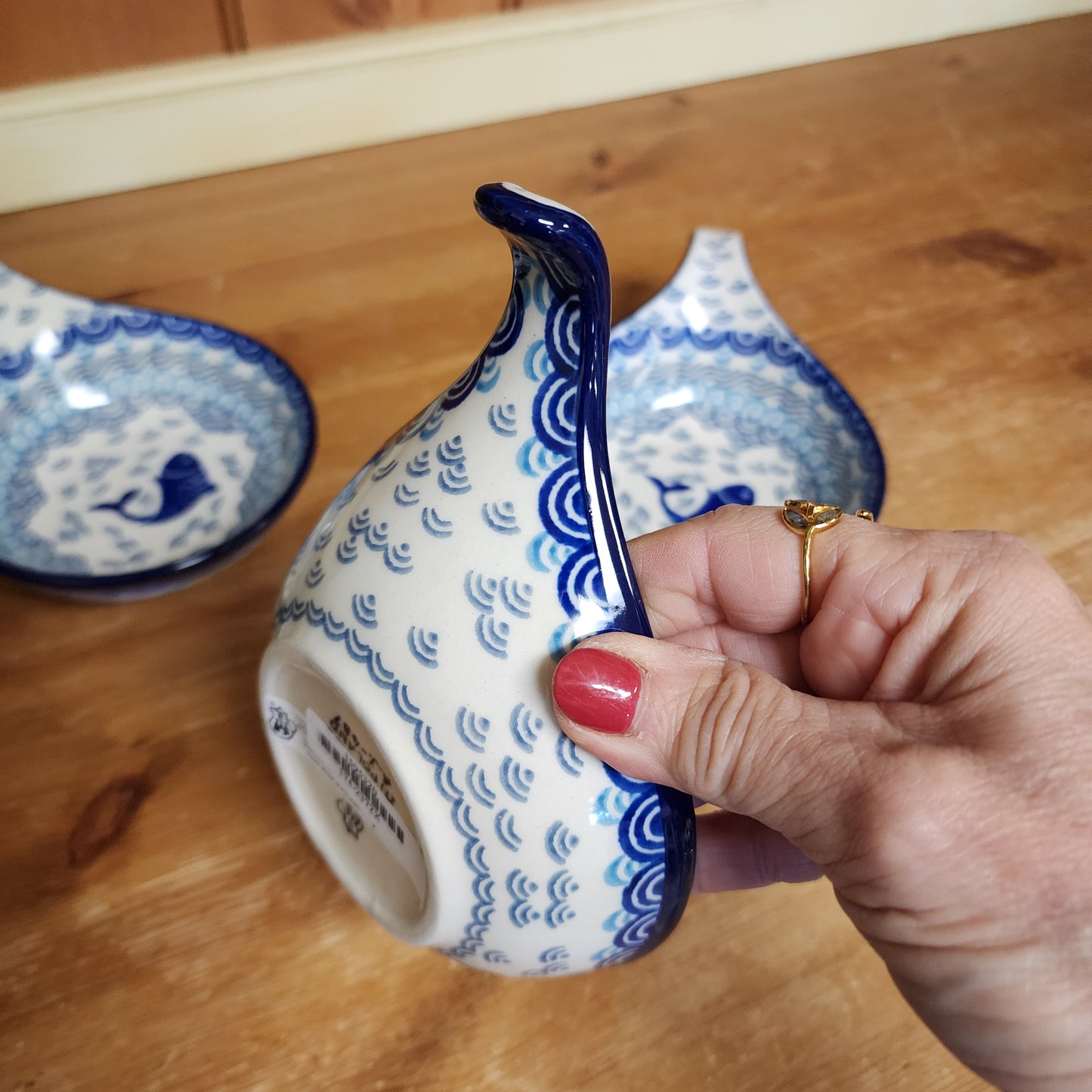 Condiment Bowl w/handle ~ 4.5" 2372X ~ Deep Blue Sea ~ Koi Fish