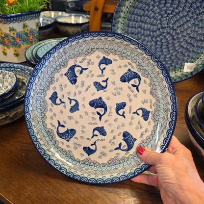 Plate ~ Dinner ~  10" 2372X ~ Deep Blue Sea ~ Koi Fish