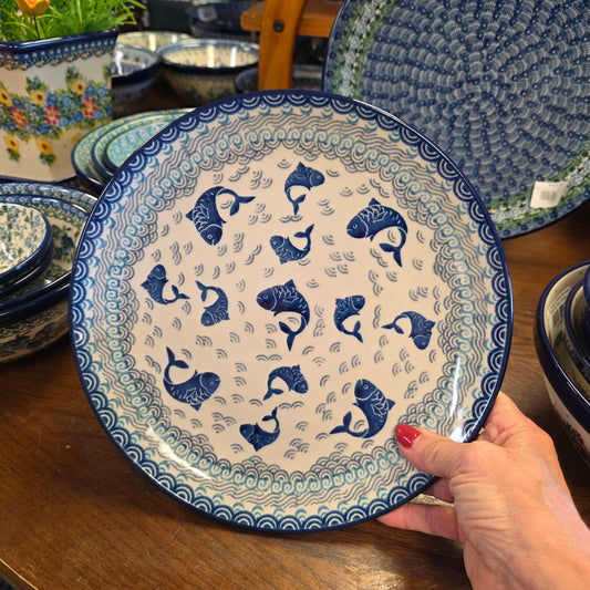 Plate ~ Dinner ~  10" 2372X ~ Deep Blue Sea ~ Koi Fish