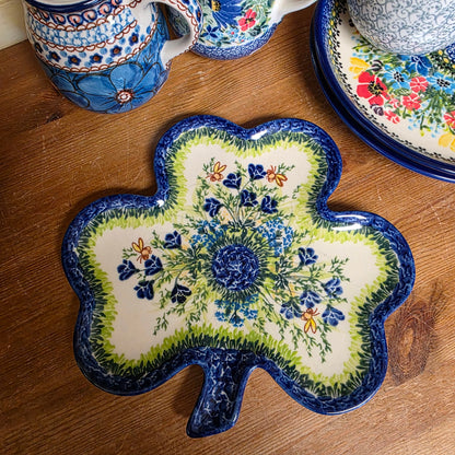 Tray ~ Clover 8.5" Blue Bee