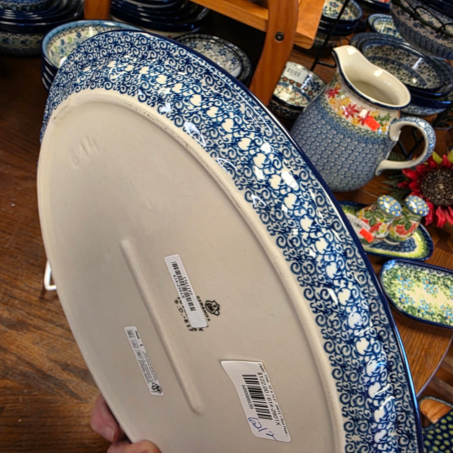 Platter   Oval   10' X 14.5"   2901X ~ Red Poppy Garden