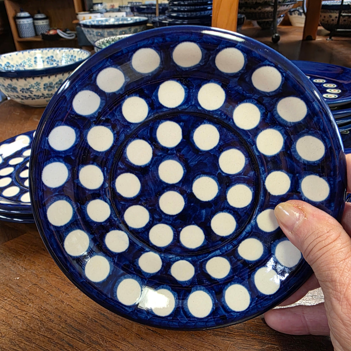 Saucer 6.5" (center ring is 3.25".) big dots