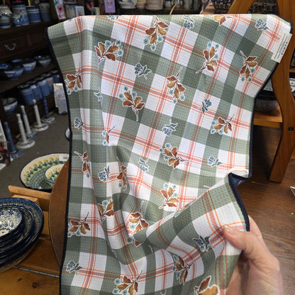 Towel /poly ~ plaid / blues Waffle Recycled Dish Towel