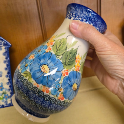 Vase 9" ~ Peachy & Blue UNIKAT