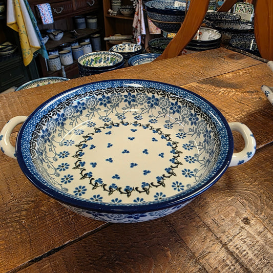 Round Baker w/handles - 6-3/4"     2158X ~ Silver Lace