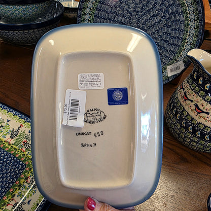 Platter 10"x7"  Black & White Chickens