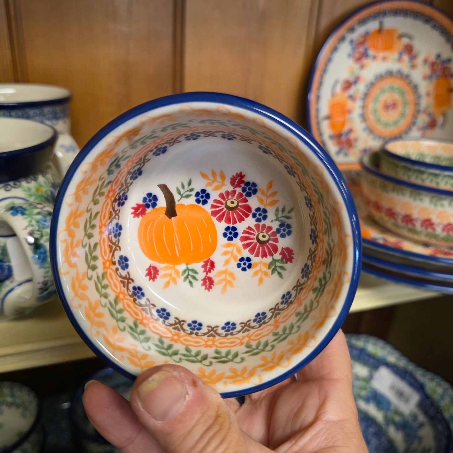 Bowl Ramekin Fall Pumpkins and Leaves PS30