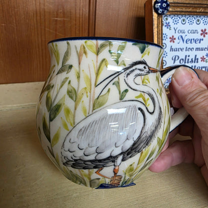 Mug LE Heron / florals 12 oz Moja pink