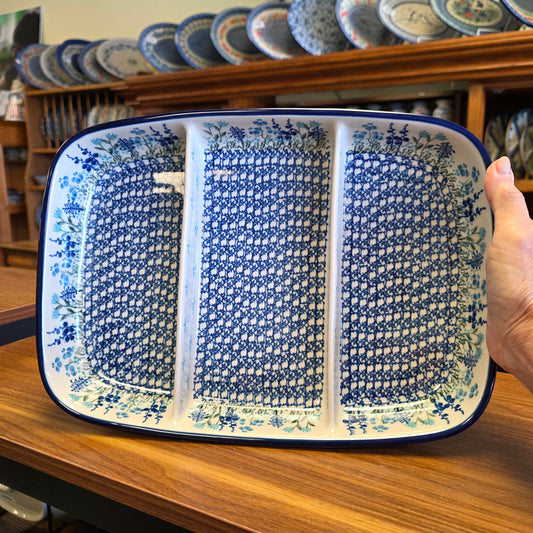Divided Dish Rectangular    Large 394-2898X  Little Gems pf0526