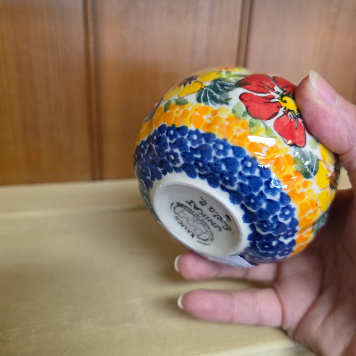 Pumpkin 4" Brown Stem / Blue & Orange Ring on top