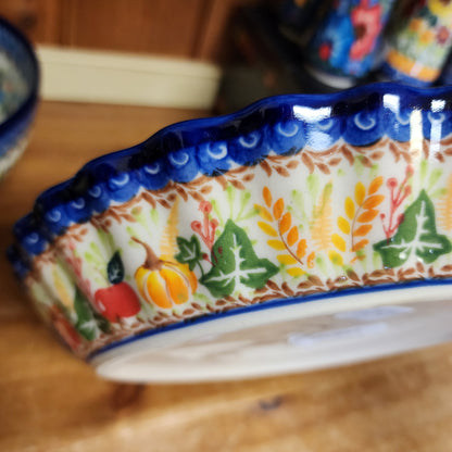 Pie Fluted ART1  1236    (10"x1 3/4") corn pumpkin leaves