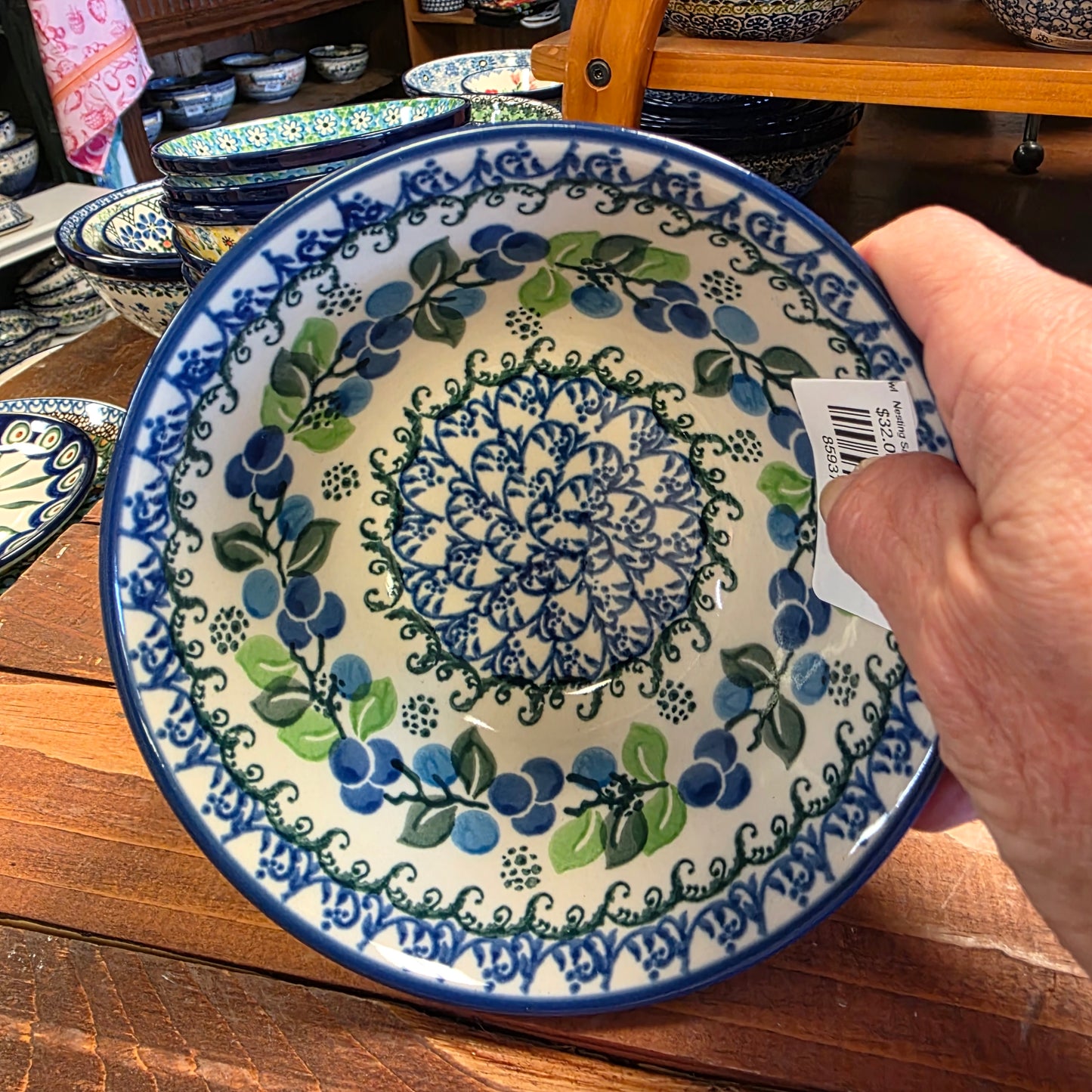 Bowl   Nesting Salad/Cereal   5.5" W 059-1416X  Blue Berries pf0526