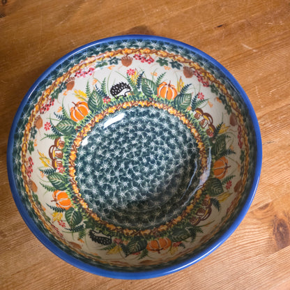 Bowl ~7.5" Hedgehog mushroom pumpkin 1046 7.5"x3.5 / 7 cup