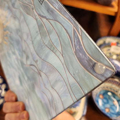 Cutting Board: Ocean Sun  8x11  inch Small   Tempered Glass