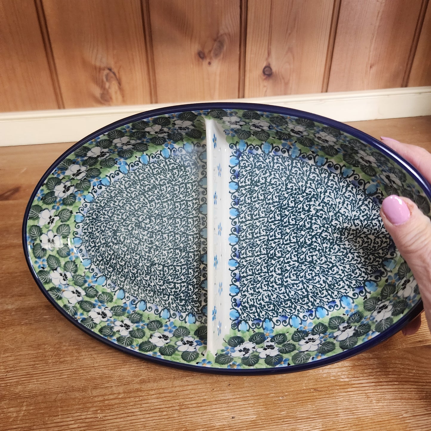 Dish ~ Divided ~ Oval Large 164-U4795 pf0425