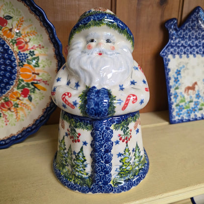 Santa Jar ~ 8" H. Candy Canes & Cardinals  Kalich