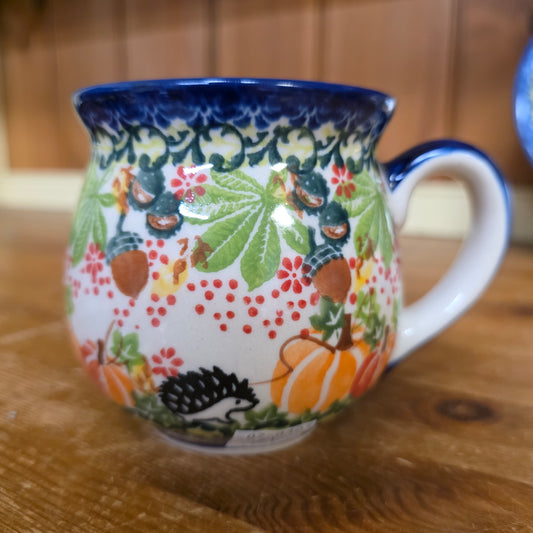 Mug 12 oz small fall 1103 acorn hedgehog