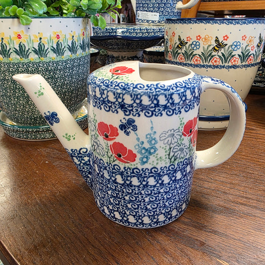 Watering Can 4.5"/18 oz    G02-2901X  Red Poppy Garden pf0526