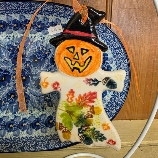 Ghost Ornament Orange ~ Flat 5"