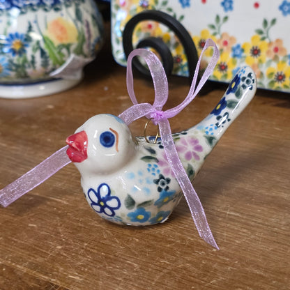 V416 ~ Bird Ornament reds pinkish    V416-VC390  Vena pf0526