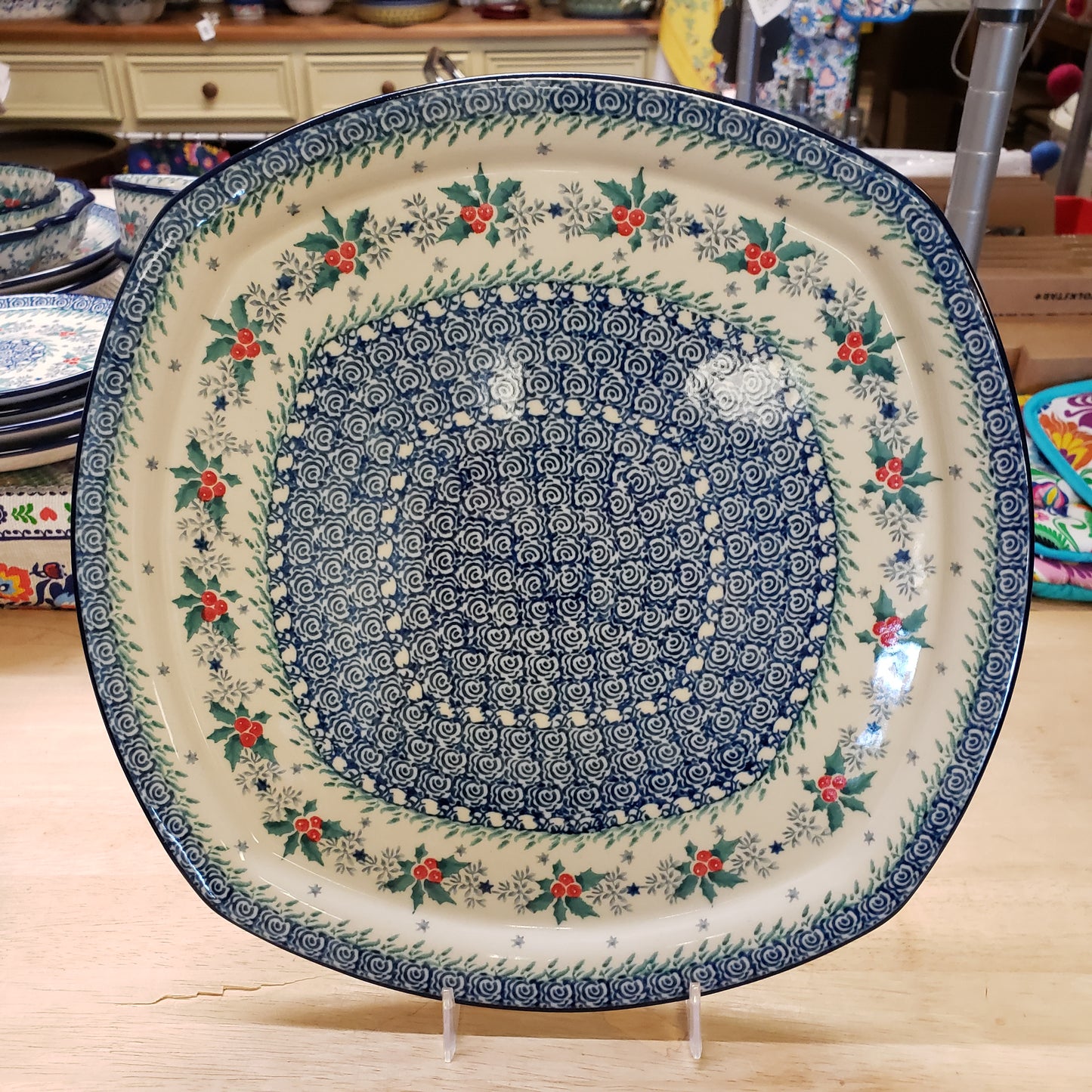 Square Platter F83-2973X Winter Holly