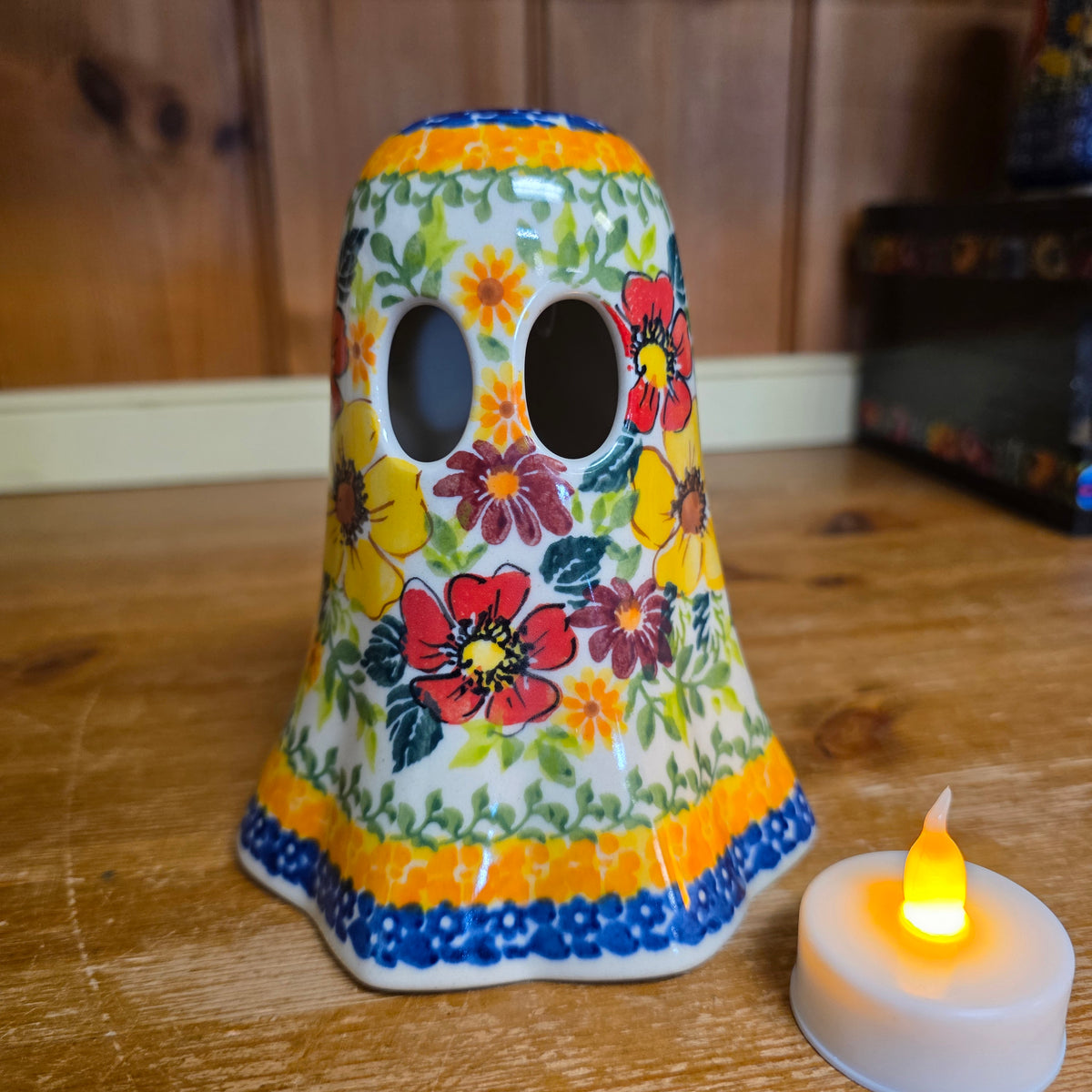 Ghost Luminary ART1 1265 orange figurine 5.5" H