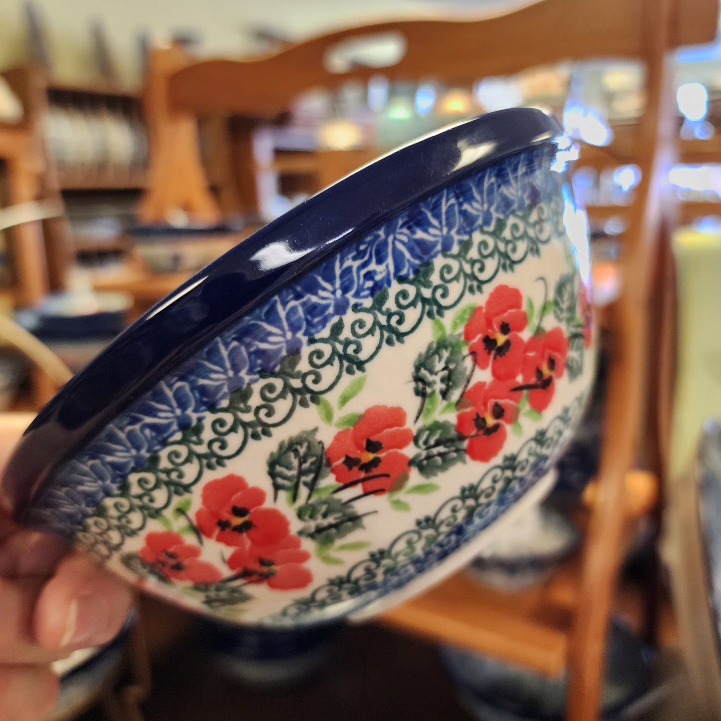 Bowl   Nesting   6.5" W   2538X ~ Red Pansy