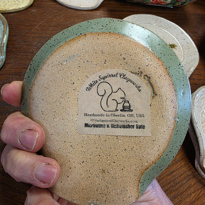 Spoon Rest ~ White Squirrel  **Not Polish Pottery**