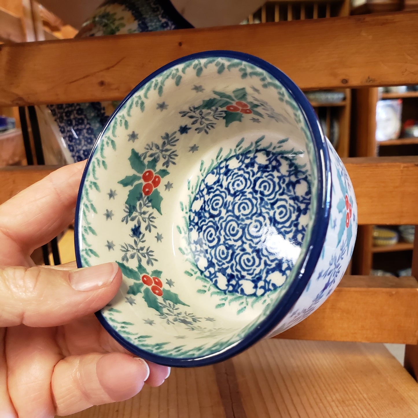 Bowl ~ Ramekin ~ 3.75" 409-2973X Winter Holly  6.4oz