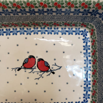 Baker ~ Rectangular w/Rim 12"x10" 855-U5179 Red Birds M Starzyk