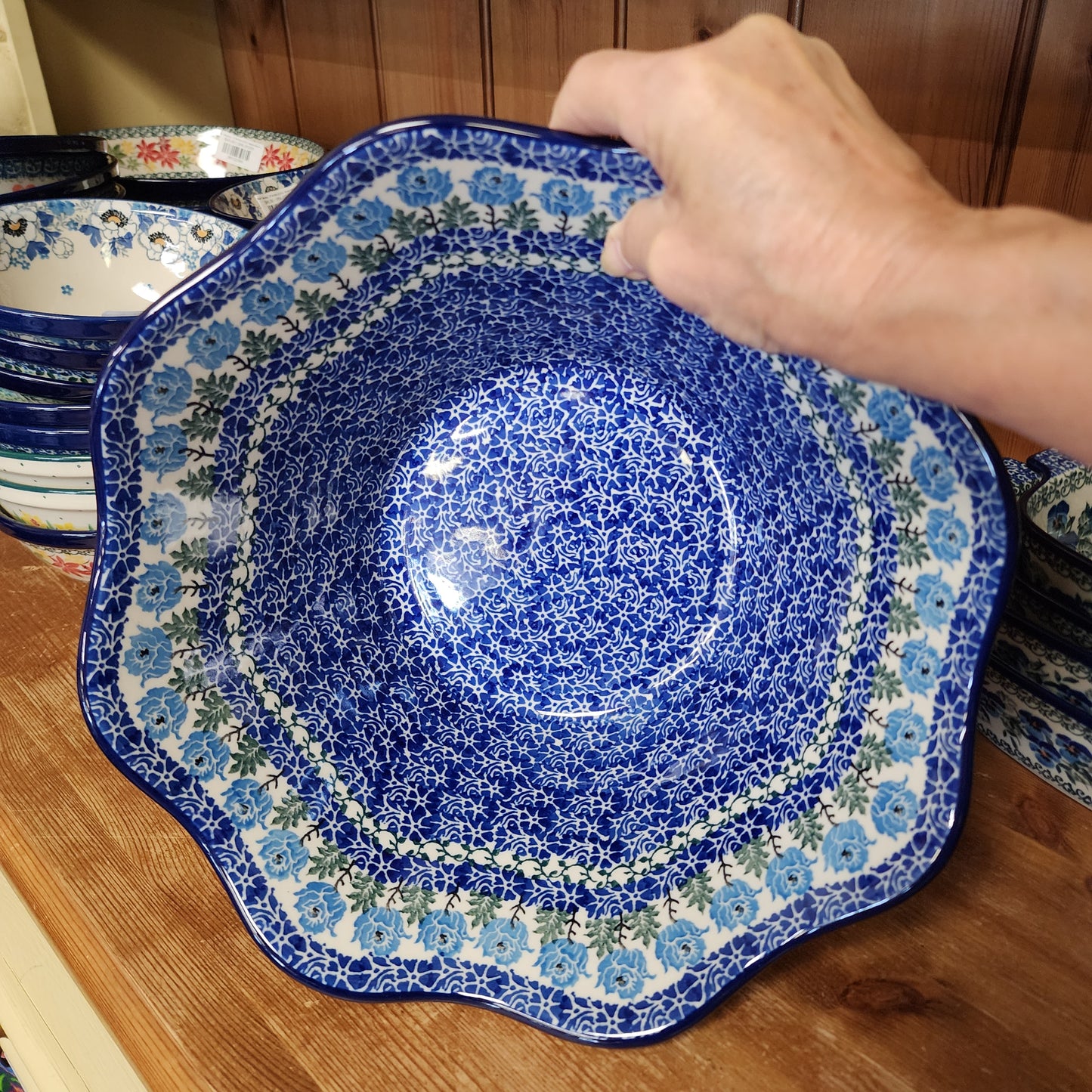 Bowl   Wavy Edge   Large  12" 693-1390X  Antique Rose pf0526