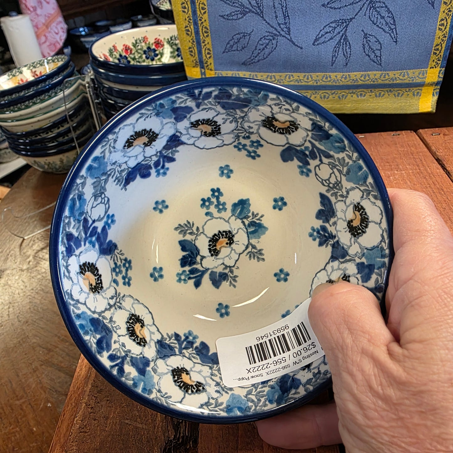 Bowl   Nesting 5"W  556-2222X  Snow Poppy pf0526