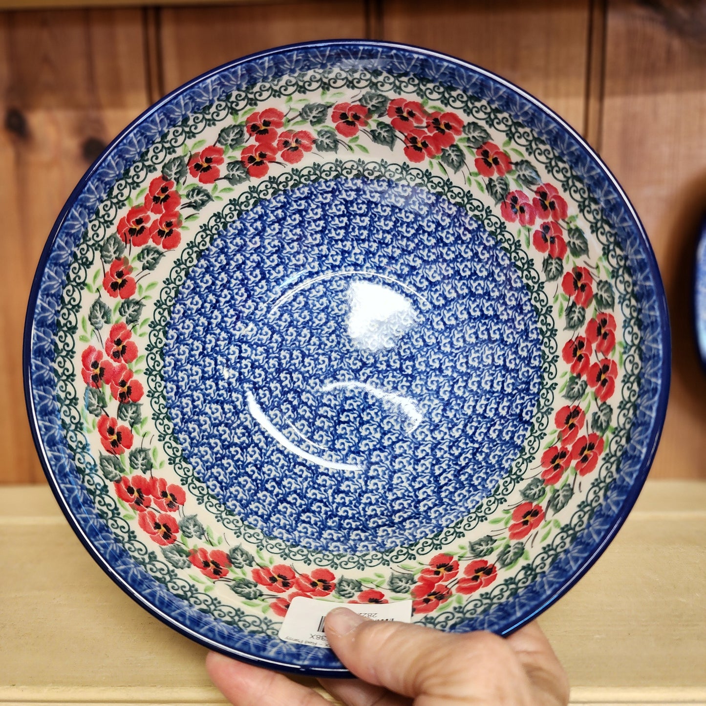 Bowl   Nesting   9" W    2538X ~ Red Pansy