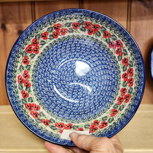 Bowl   Nesting   9" W    2538X ~ Red Pansy