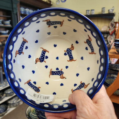 Bowl ~ 6" ~ Dachshund 1322 blue sweater