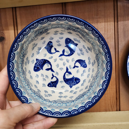 Bowl ~ Soup / Salad / Cereal ~ 6"W 2372X ~ Deep Blue Sea ~ Koi Fish